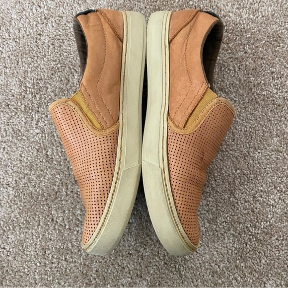 Satorisan | Brown Tan Perforated Leather Slip On Sneakers Size Eu 41 Men's 8 - Picture 3 of 9
